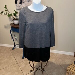 Caslon Black & Gray Sweater Top - S